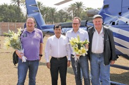 Johannes Schmid, CEO, Lidl Stiftung & Co and Markus Reinken, Buying Director, Lidl visited Giant Textiles unit to oversee the WST (Water saving Technology) Program initiated jointly by Giant Group and Lidl. Dr. Wolfram Engel, CEO & President of Green Project W.S.T Ltd was also with the visiting team. S.M. Majedur Rahim, Director of Giant Group is seen receiving them at helipad Johannes Schmid, CEO, Lidl Stiftung & Co and Markus Reinken, Buying Director, Lidl visited Giant Textiles unit to oversee the WST (Water saving Technology) Program initiated jointly by Giant Group and Lidl. Dr. Wolfram Engel, CEO & President of Green Project W.S.T Ltd was also with the visiting team. S.M. Majedur Rahim, Director of Giant Group is seen receiving them at helipad