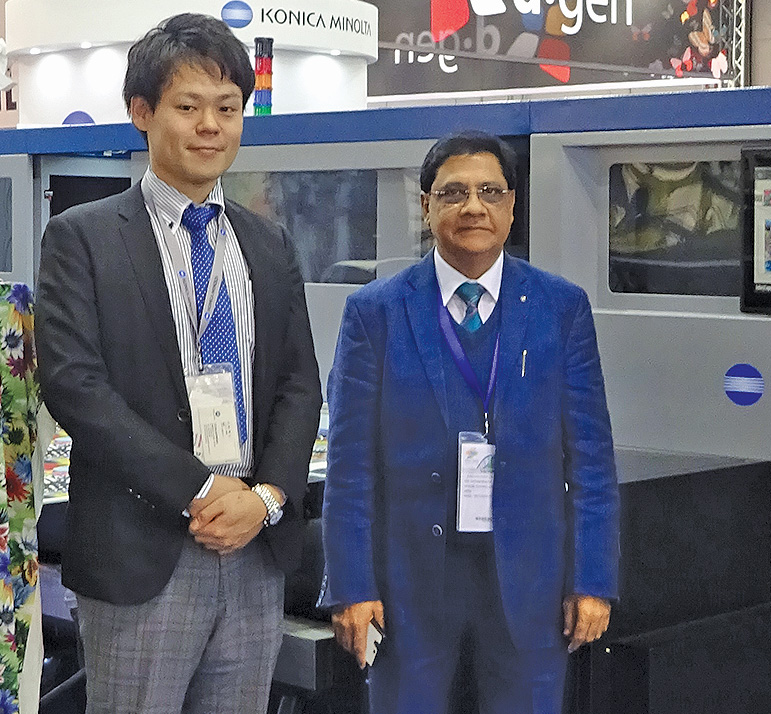 Hayato Kobayashi, Assistant Manager, Textile Business Group, Sales Division, Inkjet Business Unit, Konica Minolta with Vir Vikram Bhatia, MD, Apsom Technologies – the Indian sales partner of Konica Minolta