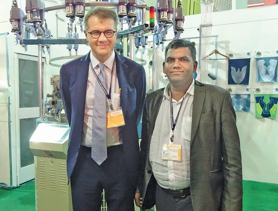 (L-R) Gianpiero Valsecchi, Sales Area Manager, Santoni SPA and Sardar Md Sumon, MD, SS-Bangla Textile
