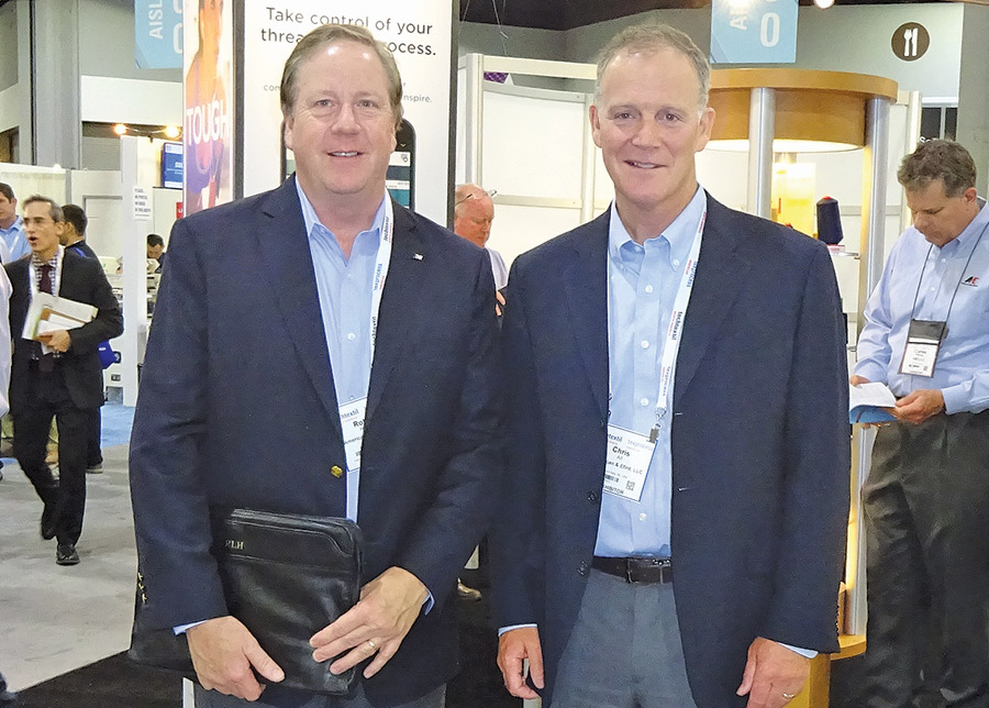 Chris Alt (L), Senior VP – Sales, A&E with Robert Hallett, Senior VP International Market Development, American & Efird LLC