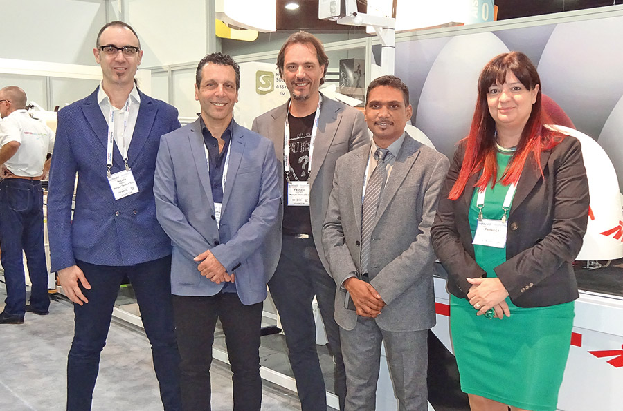 Team Morgan Tecnica: (L-R) Nicola Messali, Sales Director; Michael Rabin, Country Manager – Canada; Fabrizio Giachetti, CEO; Anand Kumar, Director; and Federica Giachetti, President