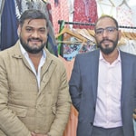 Majeed Abdul, MD of Amaaaz Group (R) with Praveen Sharma, Director of Click Clothing Company, a Faridabad-based garment export house.