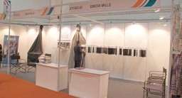 Sudhir Purohit, Vice-President, Shri Dinesh Mills Ltd., at his booth