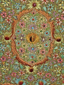 Floral pattern zari work on wall hangings are very popular