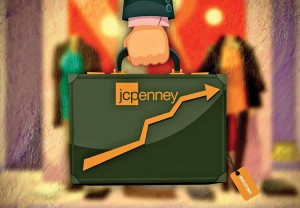 JCPenney surged 25 per cent after forecasting an increase in its annual revenue and marginal expansion