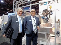 Bernd Brauer (L), Executive Area Sales Manager with Dietrich Eickhoff, Executive Manager – Industrial Division, DAP America were pleased at the response from the show