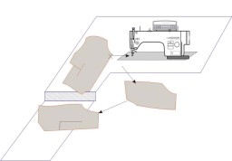 Figure 2. Modified machines layout – component 1 on raised shelf 7 to 9 cm above table slightly sloping towards machine. Shelf secured to edge of bench