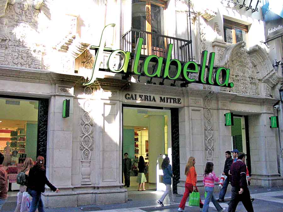 The average size of a Falabella store is 6,000 to 15,000 sq. metres