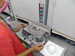 The depth of the moulded cups is monitored regularly and if a variation arises in the depth of consecutive cups it indicates that someone has certainly fiddled with the settings of the machine