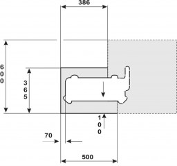 Figure 4: Custom made sewing table with an overhead hanging material handling system