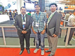 Sajith, VP, IIGM; Arun Sahu, GM - Projects & Engineering, Gokaldas Exports; and Johnny Wang, VP & GM Asia Pacific, Gerber at CISMA show