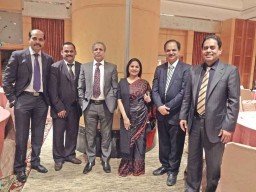 From (L to R) – Md. Atiqual Islam, Ex. Vice President, BGMEA; Dr Karthikeyan N.D., GM Consumer Goods – Intertek-Bangladesh; M. Shafiul Islam, President, BGMEA; Nahid Hasan, Director – BGMEA; Dilip Gianchandani, Regional Director, Intertek; and M. Siddiqur Rahman, 2nd Vice President, BGMEA... all posing for Apparel Online-Bangladesh photoshoot 
