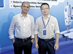 A Muntaqim, Managing Director of Jack Bangladesh (L) with Jimmy, Director International Trade Centre, New Jack Sewing Machine