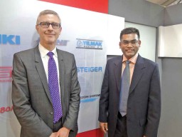 Gianni Zamarco, Sales Division, Steiger with M. A. Saleque, Managing Director, Uni Asia Associates Ltd.