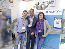 Denis Chiarello, Area Sales Manager, Tonello; Suvashis Paul, CEO, Smart Technology and Silvia Marcon of Triveneta Grandi Impianti