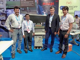 B K Mohanty (2nd from left), Sales Manager, MACPI and Stefano Bordogna (3rd from left), Managing Director, MACPI South Asia showcasing their versatile machineries