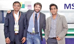 (L to R) Karan Toshniwal, Director, MS Orange; Paolo Milini of MS Italy; and Aayush Rathi, Director, MS Orange