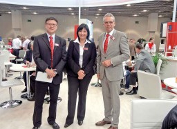 Team PFAFF INDUSTRIAL – Qing Wang, Member Executive Board; Cornelia Mast, Chairwoman Executive Board; and Friedbert Schulz, Member Executive Board