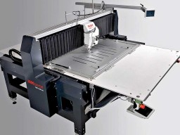 The 3590 Portal pattern stitcher with a sewing area of 1200 X 700 mm, promising a bigger area of 2000 X 1200 mm in the near future