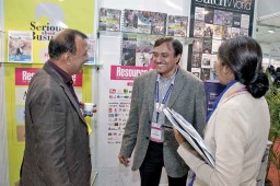 Upbeat with his new job, Neeraj Varma, President, Orient Craft (Centre) with Deepak Mohindra, Editor-in-Chief, StitchWorld & Apparel Online