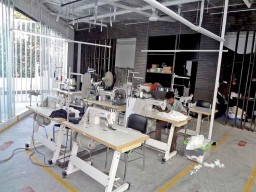 The buying office has a well equipped sampling room at the roof top