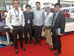 (L-R) Raman Kumar, AGM - Production, Sarita Handa; Vishal Sher, MD, Studio Next; Jai Prakash, Industrial Engineer, Sarita Handa; Deep Saxena, GM – Product Engineering & Development, Sarita Handa; and Noboru Kojima, International Business Director, Shanghai Yin Science & Technology