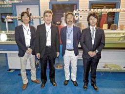Team Shima Seiki (L to R) – Yasuhiro Morimoto, Assistant Manager – Knitting Machine Sales Section, Joint Sales Division; Mitsuhiro Shima, Executive Vice President & Deputy Director of Sales Headquarters; Tadanori Ueno, General Manager – Bangladesh Liaison; and Kosuke Tamaki, Knitting Machine Sales Section – Joint Sales Division
