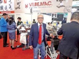 Enrico Guerreschi, Global Sales Director, Vibemac looking confident of the new products launched by Vibemac at the CISMA show