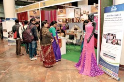 Students, faculty and visitors interacting at one of the booths. 18 such statewise stalls were exhibiting collective impact ATDC centres around the country