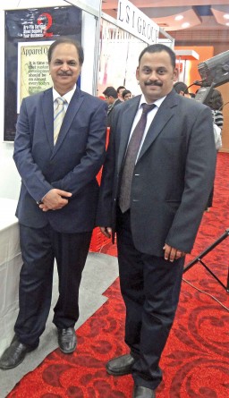 Dilip Gianchandani, Regional Head, with Karthikeyan N.D., General Manager, Consumer Goods, Intertek at the Apparel Online-Bangladesh booth
