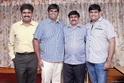 C.Subramaniam, Chairman, Mehala Machines (3rd from L) with his sons Carthic, Bharath and Dharani – taking the legacy forward