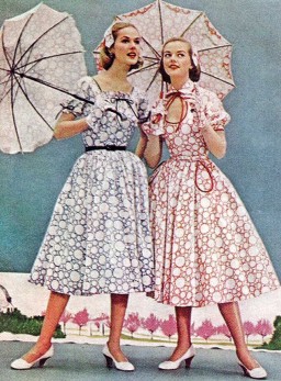 The vintage trend of a modest length in dresses and skirts makes a comeback