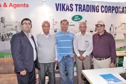 (L to R) Rohit Arora, CEO, Vikas Trading Corporation, Amarjeet Madhok and Rakesh Madhok of Madhok Hosiery with P.P. Arora, Vikas Trading Corporation and Sushil Chawla from Alok Apparel