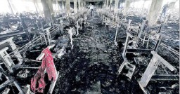 Ruins at the Tazreen Fashion unit after the devastating fire killed 121 workers