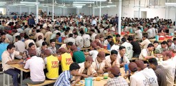 Well organized canteen with the capacity to feed the entire workforce at a time