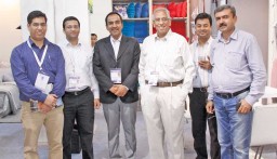 Rajesh Mahajan, MD, Maspar Industries (third from right) with his team in the fair. Rajesh kept himself busy with the buyers