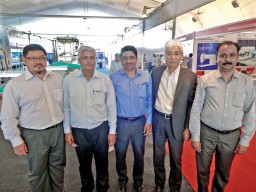 (L-R) John Tan Choon Chuan, Executive Vice President,Pegasus; Shyam Sunder Shukla of Unique Engineers, Akshay Sharma, CEO, Magnum Resources; Takashi Asako, CEO & President, Pegasus; and Rajeev Pillai, GM – India, Pegasus