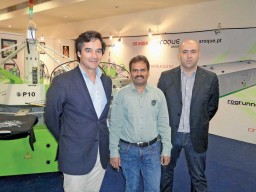(L-R) Franscisco Oliveira, Chemical Engineer & Sales Manager, Ventil Aqua; Ramesh Ganduri of Spoorthi Technologies; and Jorge Fernandes, Export Manager – Europe, Asia & Africa, S Roque