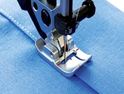 Edge stitching – Using the edge of the presser foot as reference point