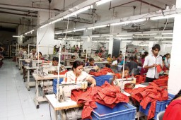 Sewing line in operation at Gaursons Exim