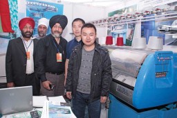 Manjit Singh Saini (3rd from left) of S&D Fabrics with the Team of Stoll Machinery China