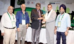 Honouring Charles Dagher, CEO, Dagher Consultancy Group, 2nd from right... Others who graced the occasion were (L-R) M K Mehra, Director, OGTC; R C Kesar, Director General, OGTC; A Sakthivel President, TEA and Chairman, AEPC; and PMS Uppal, President, OGTC