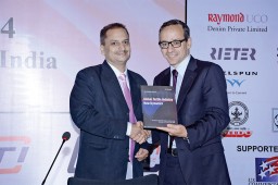 Dr. Harish Anand with Christian Schindler at the launch of Global Textile Industry New Dynamics Investment book