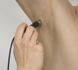 Test sniffers carry out odour assessment using an Olfactometer, and (inset) measuring skin moisture levels