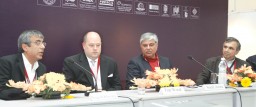 Yogesh Khurana, GAP; Trip Wood, Target; Sunil Arora, Impulse; and Gautam Nair, Matrix Clothing at the seminar