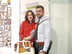 Margie Gormley with associate representing Fox and Bear brand and her boutique in London by the name of Camden Thrift Store