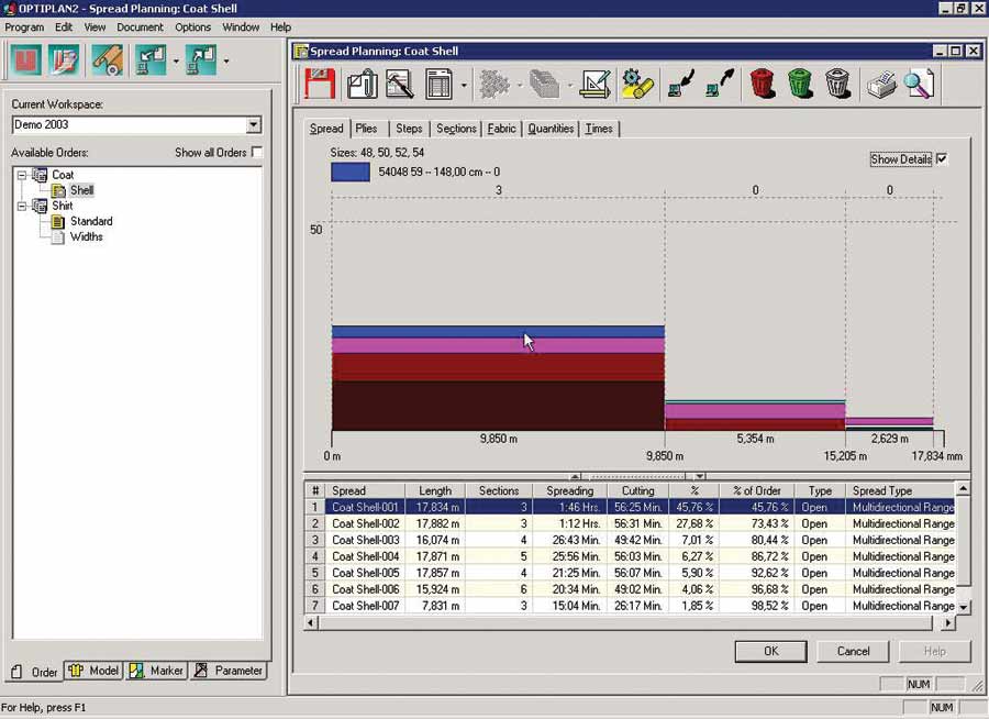 Screen shot showing stepped lay options