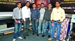 Vijay Kandari, Marketing Head (3rd from left), Negi Sign Systems, with his team at the fair