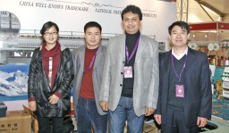 Rakesh Jain, from Rainbow Fashions with Sheen embroidery team
