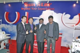 (From L to R) J.T. Lee, Director, Overseas Market; C.I. Hwang, MD, Sunstar; Sriniwas from Binary Sewing Machines; and Manish Jain from Unik Sewing Systems
